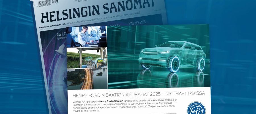 Henry Fordin säätiö: Apurahamainonta 2025, printti